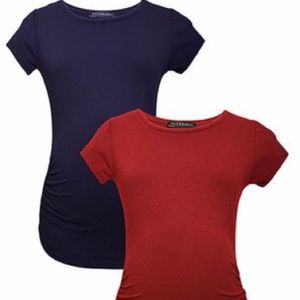 NWT NAVY AND BURGUNDY MATERNITY TEE SET